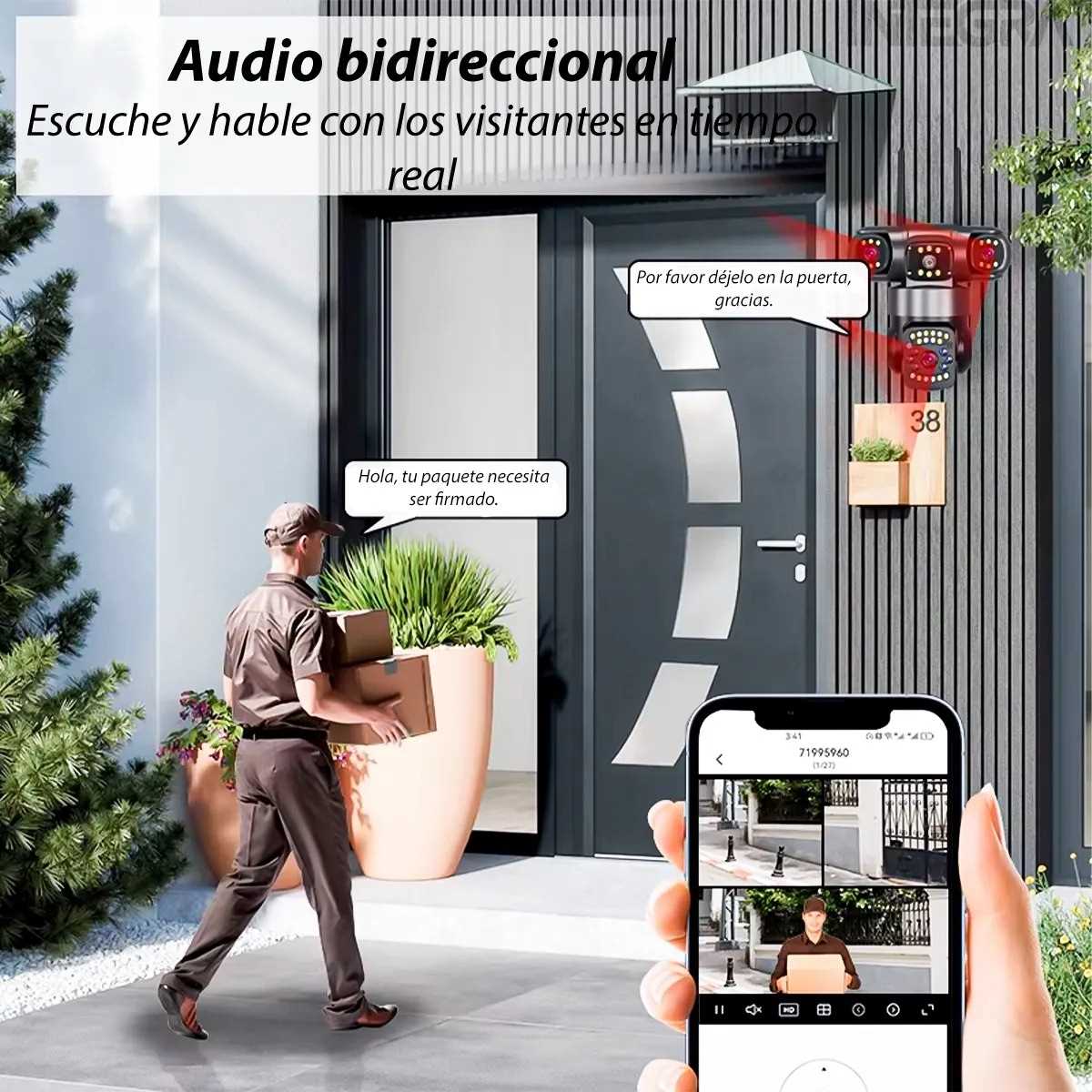 CAMARA IP WIFI 360 GRADOS DINAX SMQ11 TRIPLE 6MPX