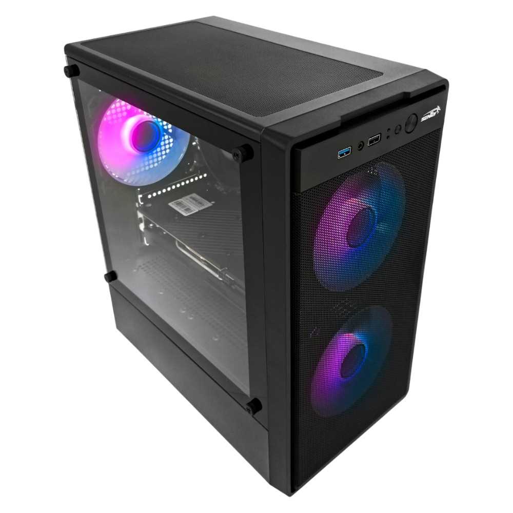 GABINETE SENTEY M12 BLACK 3FAN ARGB MESH