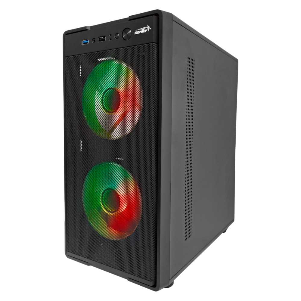 GABINETE SENTEY M12 BLACK 3FAN ARGB MESH