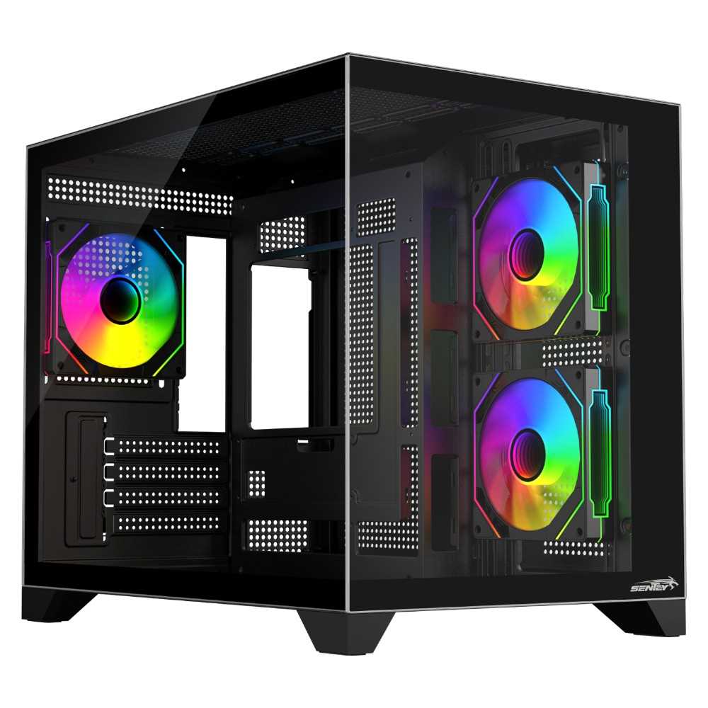 GABINETE SENTEY A20 PWM 3FAN ARGB BLACK LATERAL TG MESH FRONT