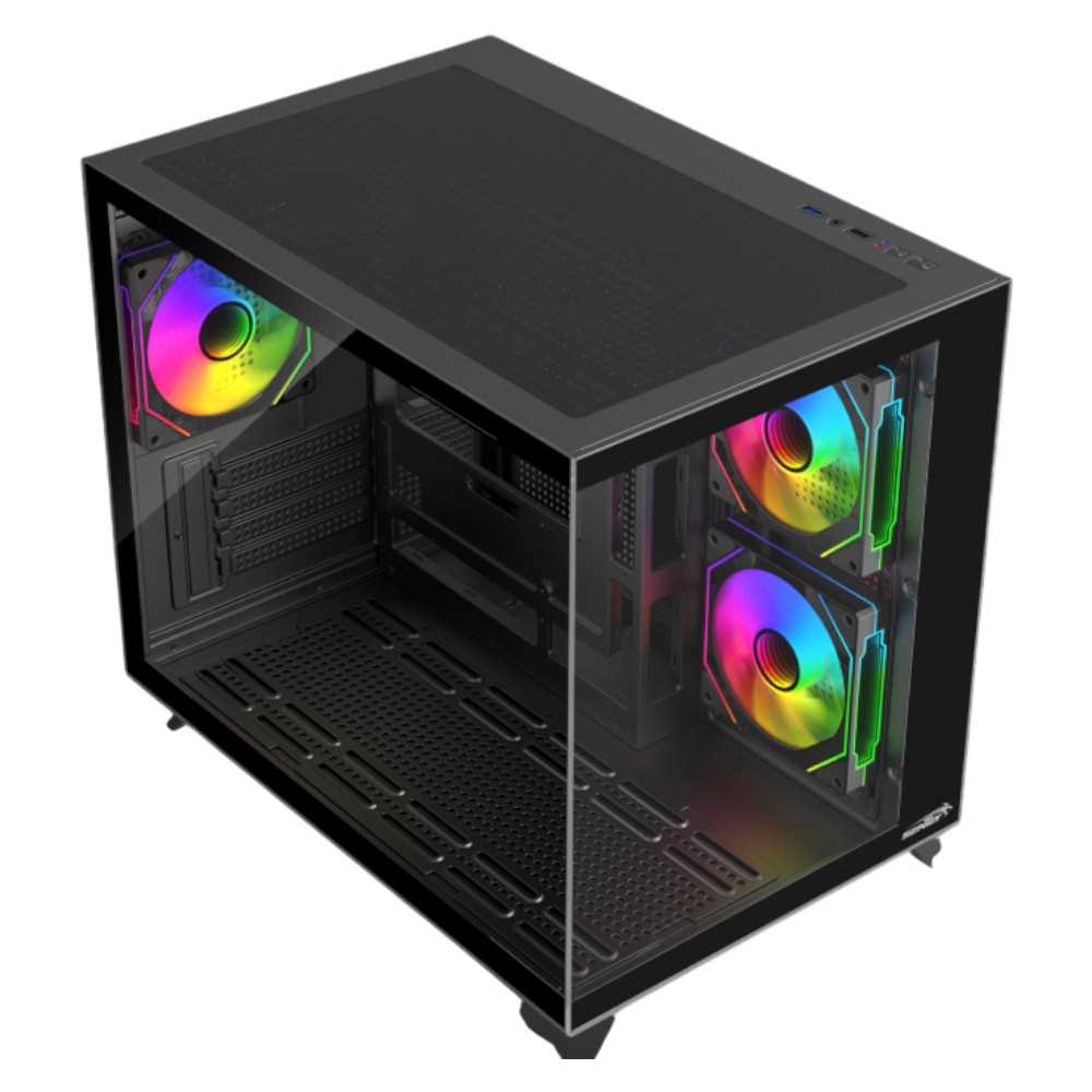 GABINETE SENTEY A20 PWM 3FAN ARGB BLACK LATERAL TG MESH FRONT
