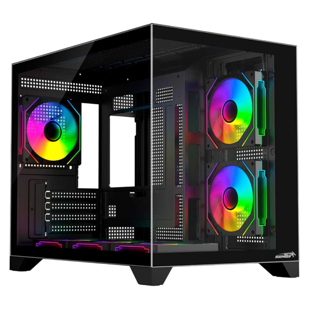 GABINETE SENTEY A20 PRO 6FAN ARGB BLACK LATERAL Y FRONT TG