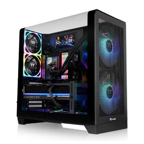 GABINETE THERMALTAKE VIEW 390 AIR MID- TG CURVO FAN X2 BLACK