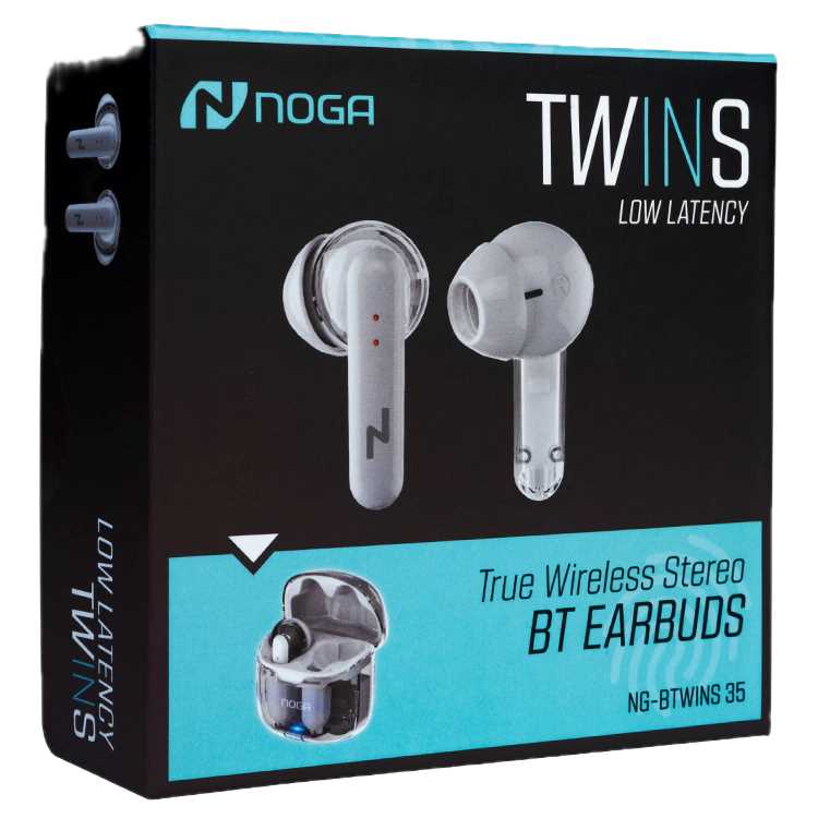 AURICULAR BT NOGANET BTWINS 35 NEGRO TRANSPARENTE