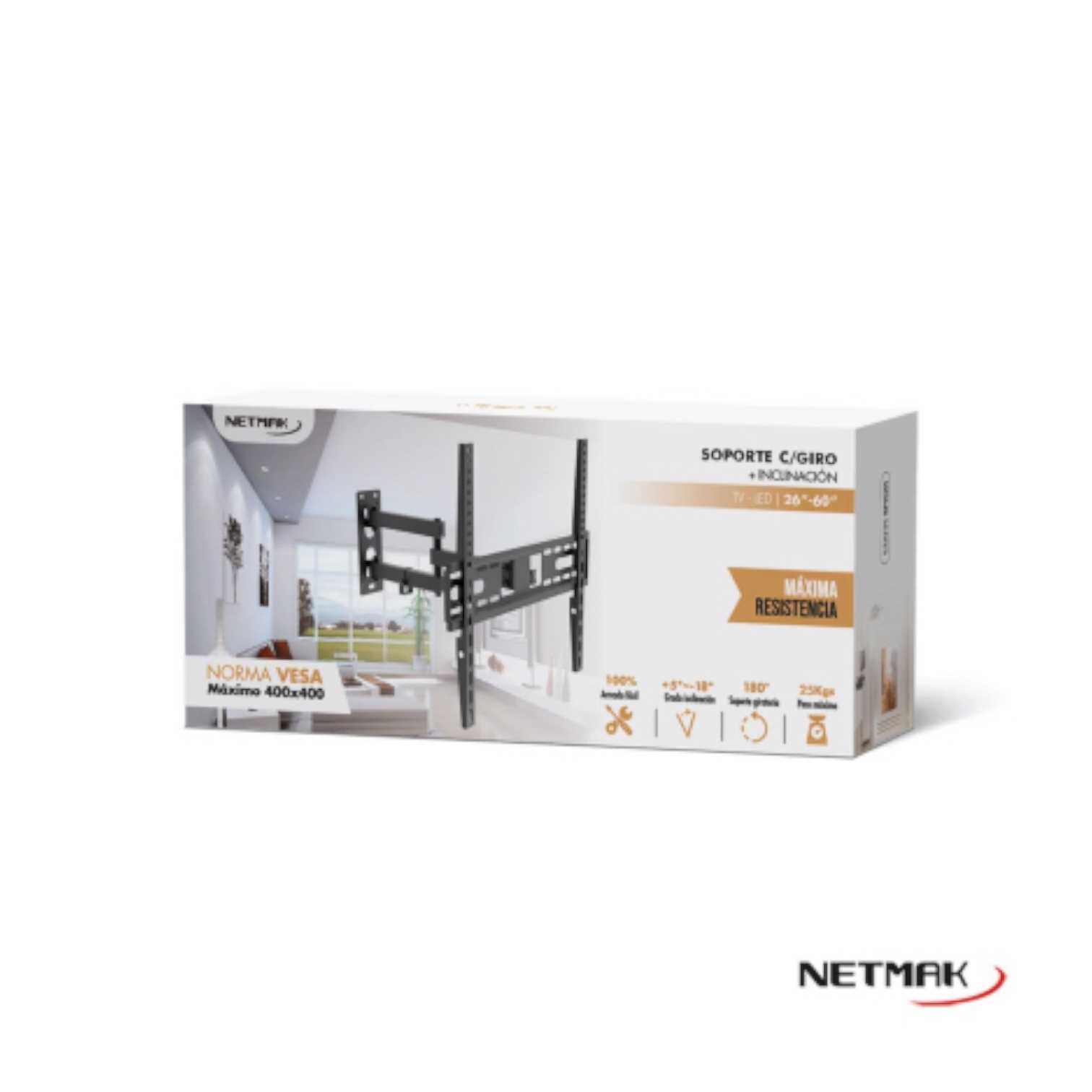 SOPORTE TV NETMAK MOVIL ST39 26-60