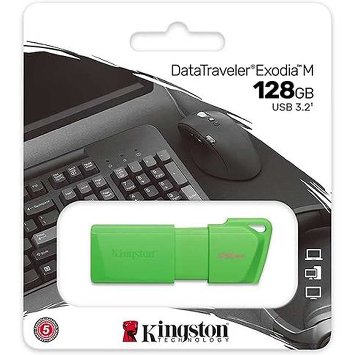 PENDRIVE 128GB 3.2 KINGSTON EXODIA M GEN 1 NEON VERDE