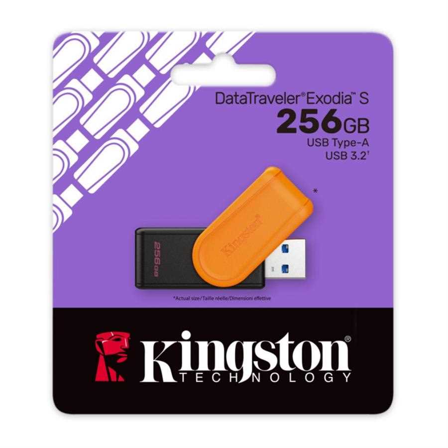 PENDRIVE 256GB 3.2 KINGSTON EXODIA S GEN 1 NEGRO Y NARANJA
