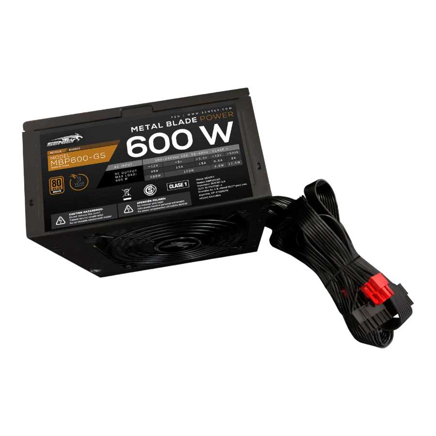 FUENTE PC 600W SENTEY 80+ BRONCE MBP600-GS