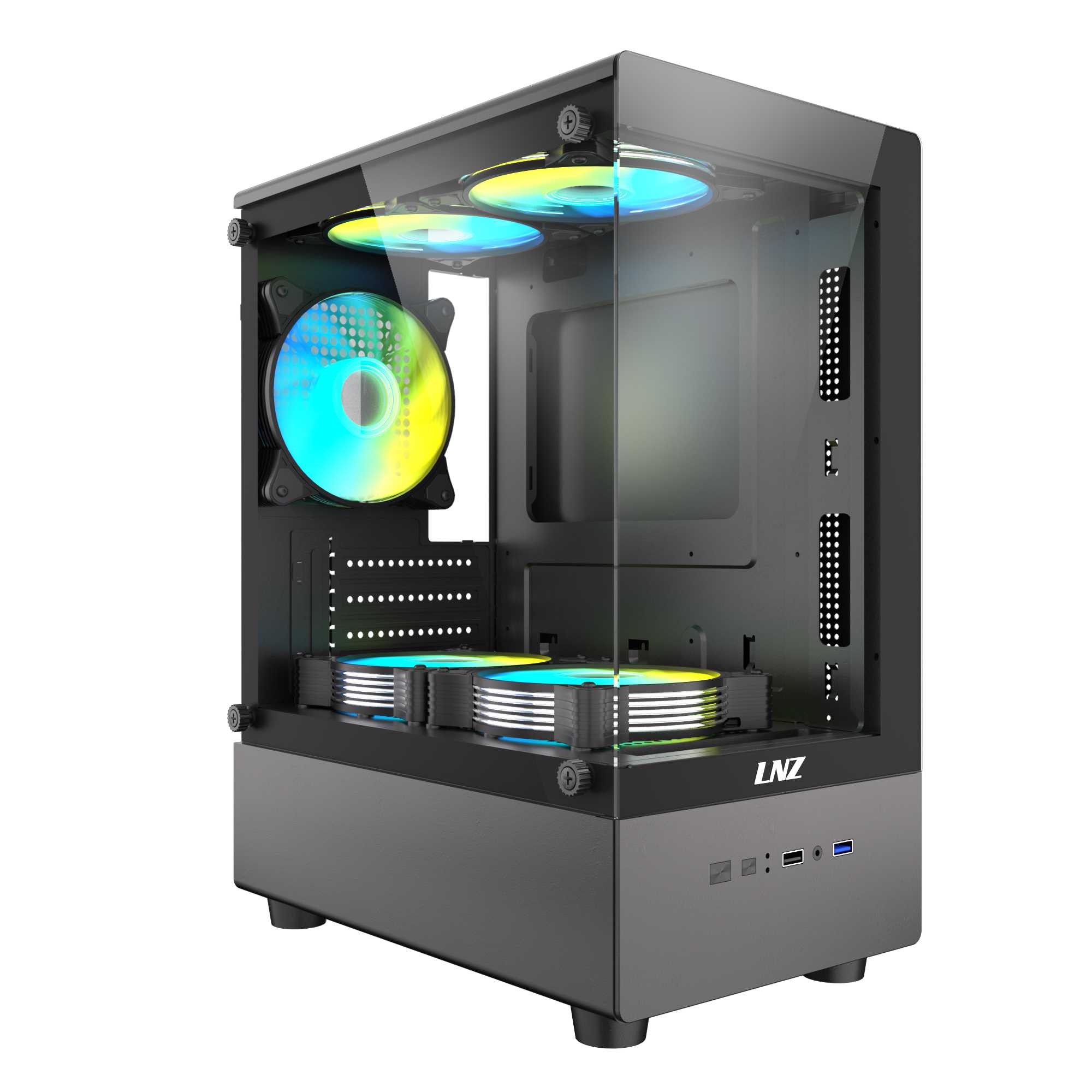 GABINETE LNZ P10 5 FANS ARGB FRONT/SIDE GLASS