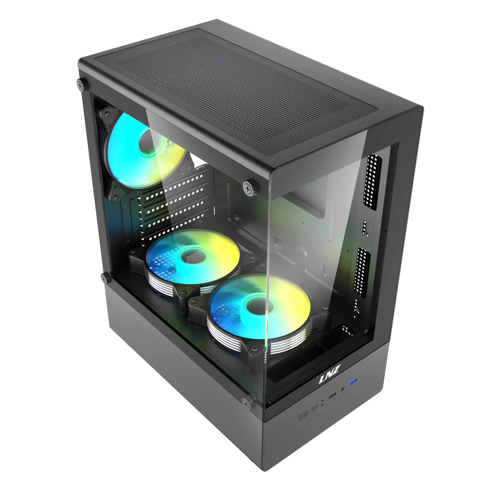 GABINETE LNZ P10 5 FANS ARGB FRONT/SIDE GLASS