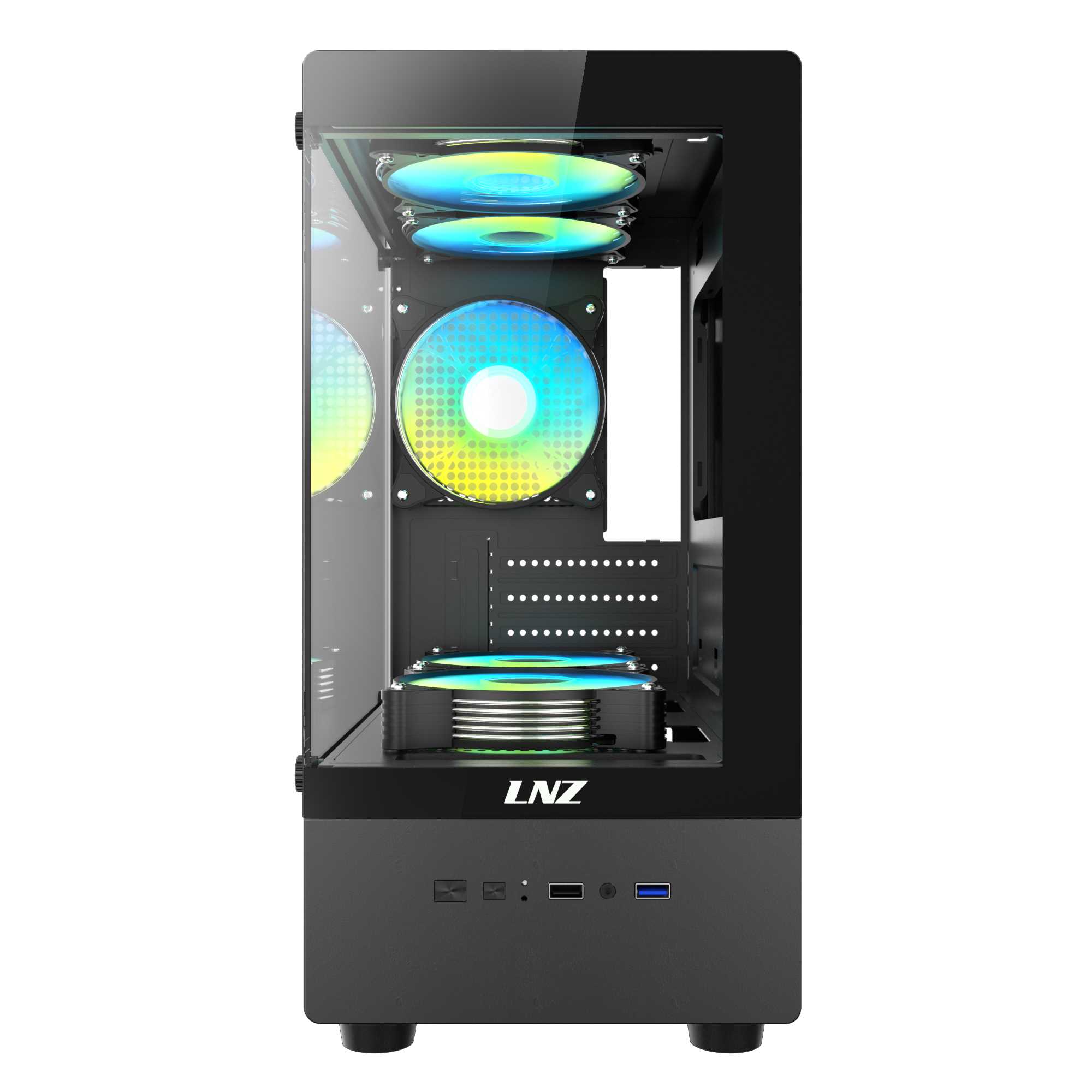GABINETE LNZ P10 5 FANS ARGB FRONT/SIDE GLASS