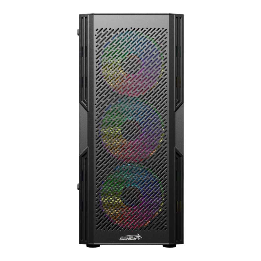 GABINETE SENTEY HUNTER 4 FAN ARGB MESH BLACK