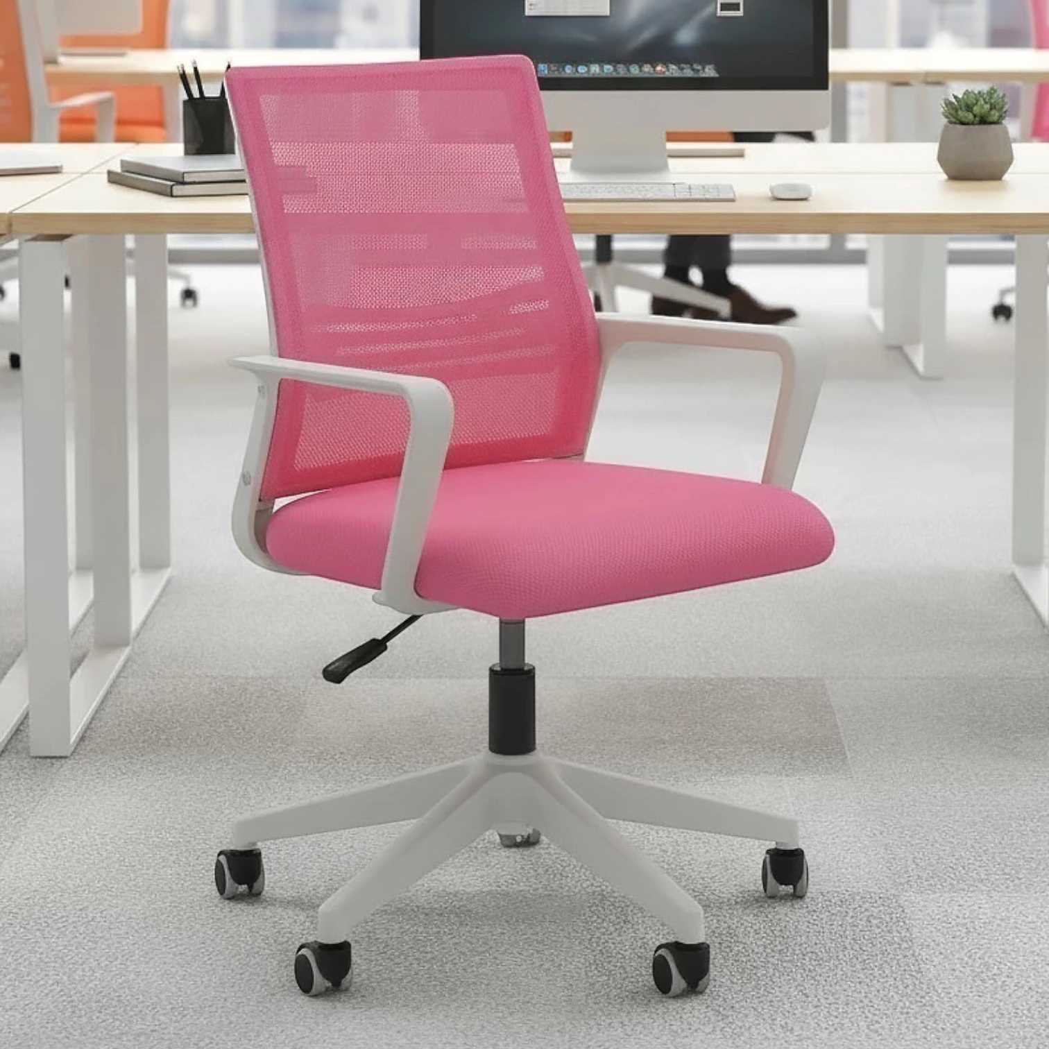 SILLA OFICINA NOGANET REJILLA SC-01 ROSA