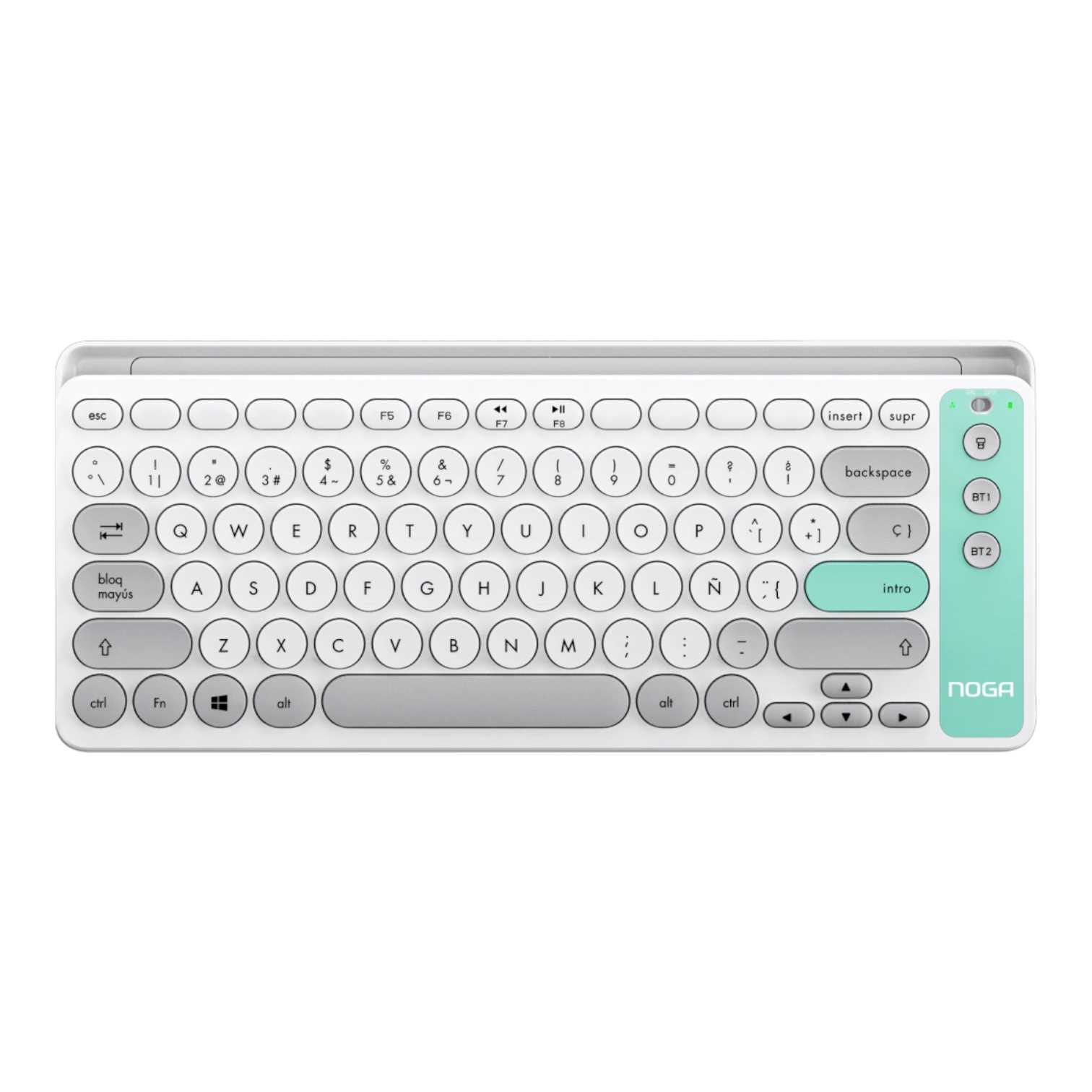 TECLADO NOGANET INALAMBRICO NKB-Q30 + BT GRIS TURQUESA