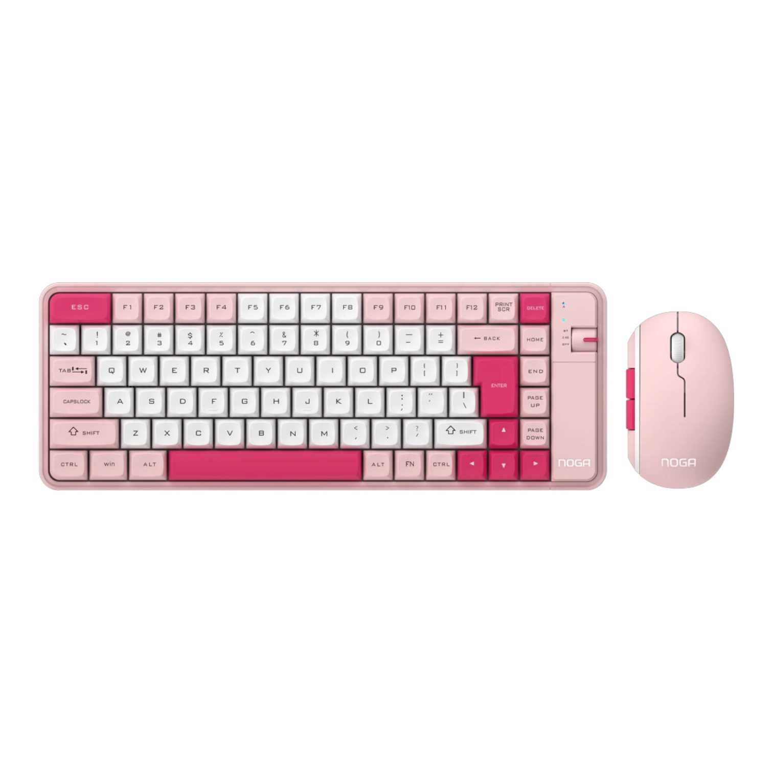 TECLADO Y MOUSE INALAMBRICO NOGANET NKB-Q20 ROSA