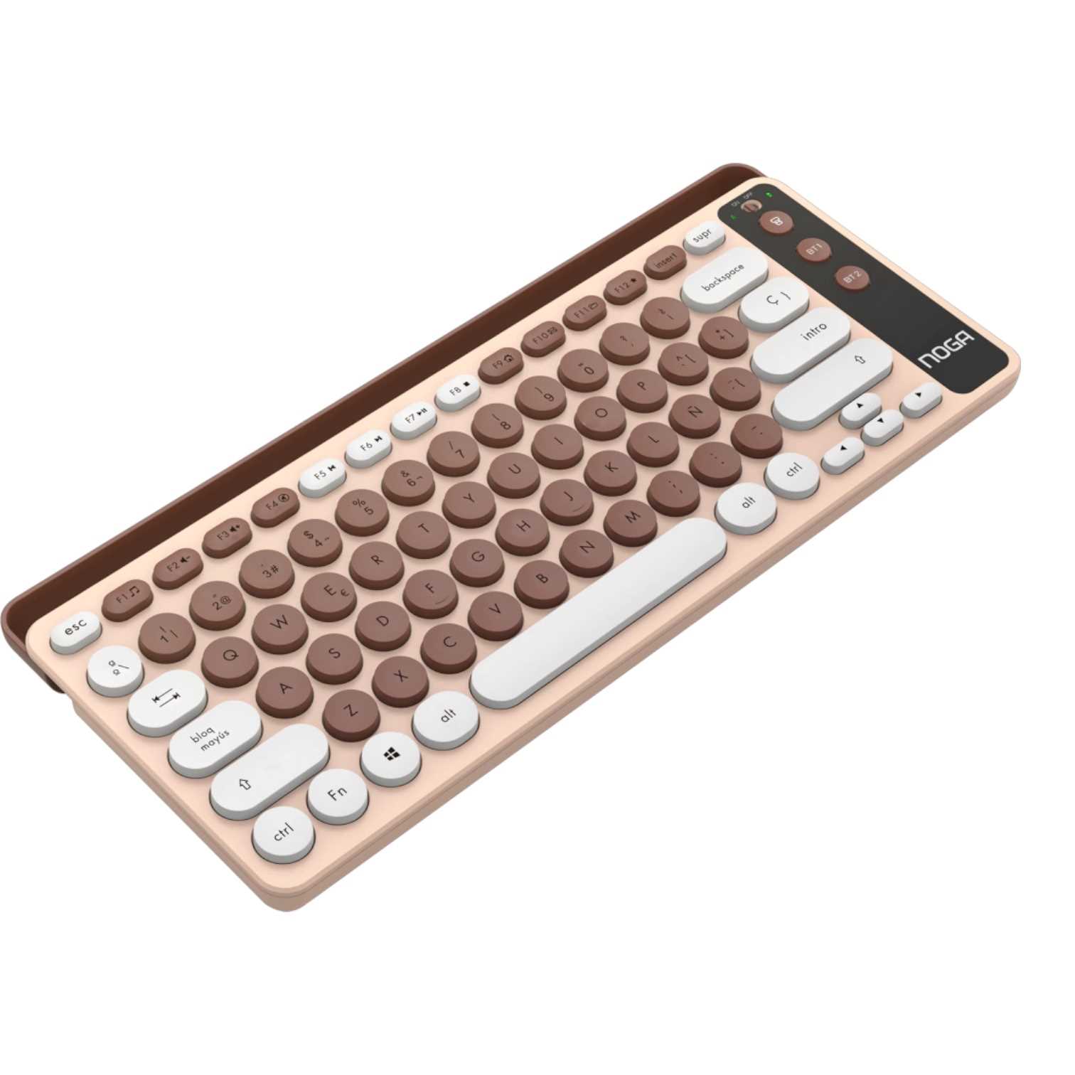 TECLADO NOGANET INALAMBRICO NKB-Q30 + BT GRIS MARRON
