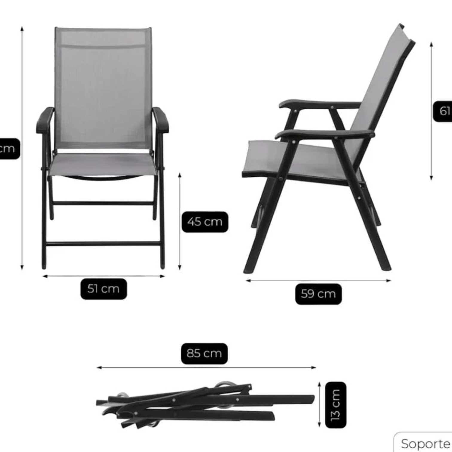 SILLA REPOSERA PLEGABLE CL-URBAN NEGRO