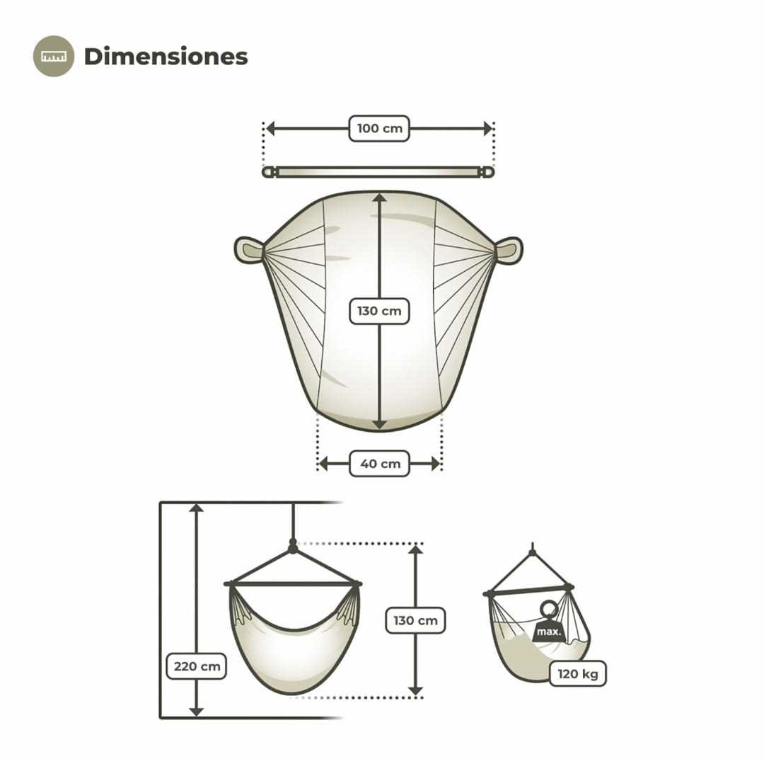 SILLA HAMACA CL-GH004 GRIS/CRUDO