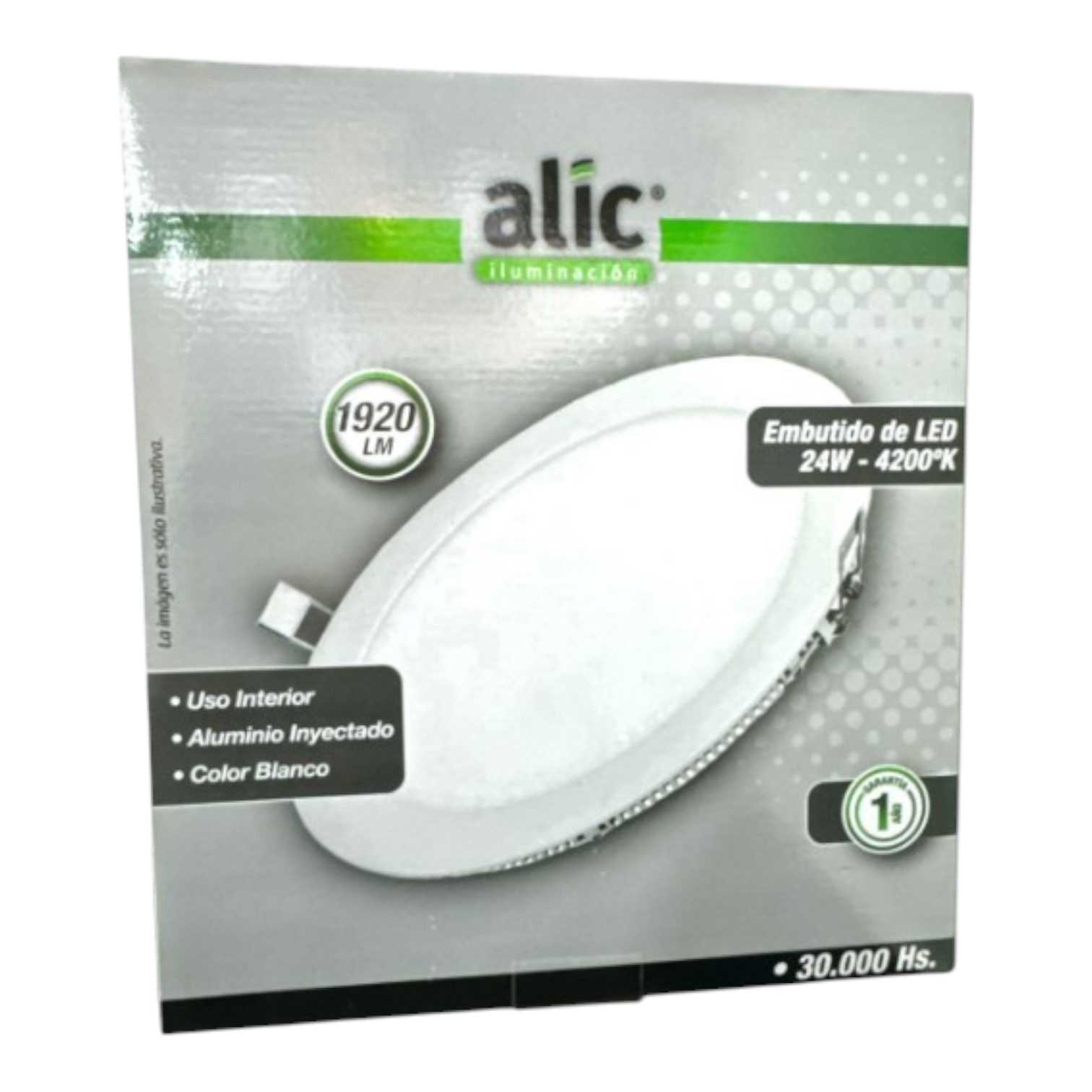 PANEL LED 24W BLANCO CALIDO REDONDO EMBUTIDO ALIC