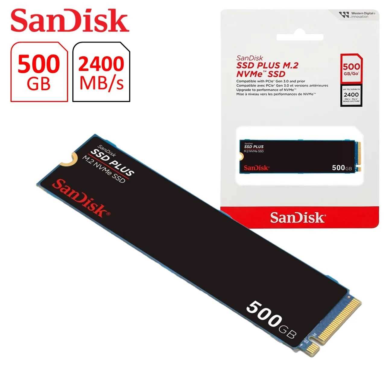 DISCO SOLIDO M.2 NVME GEN3 500GB SANDISK PLUS 2400MB/S
