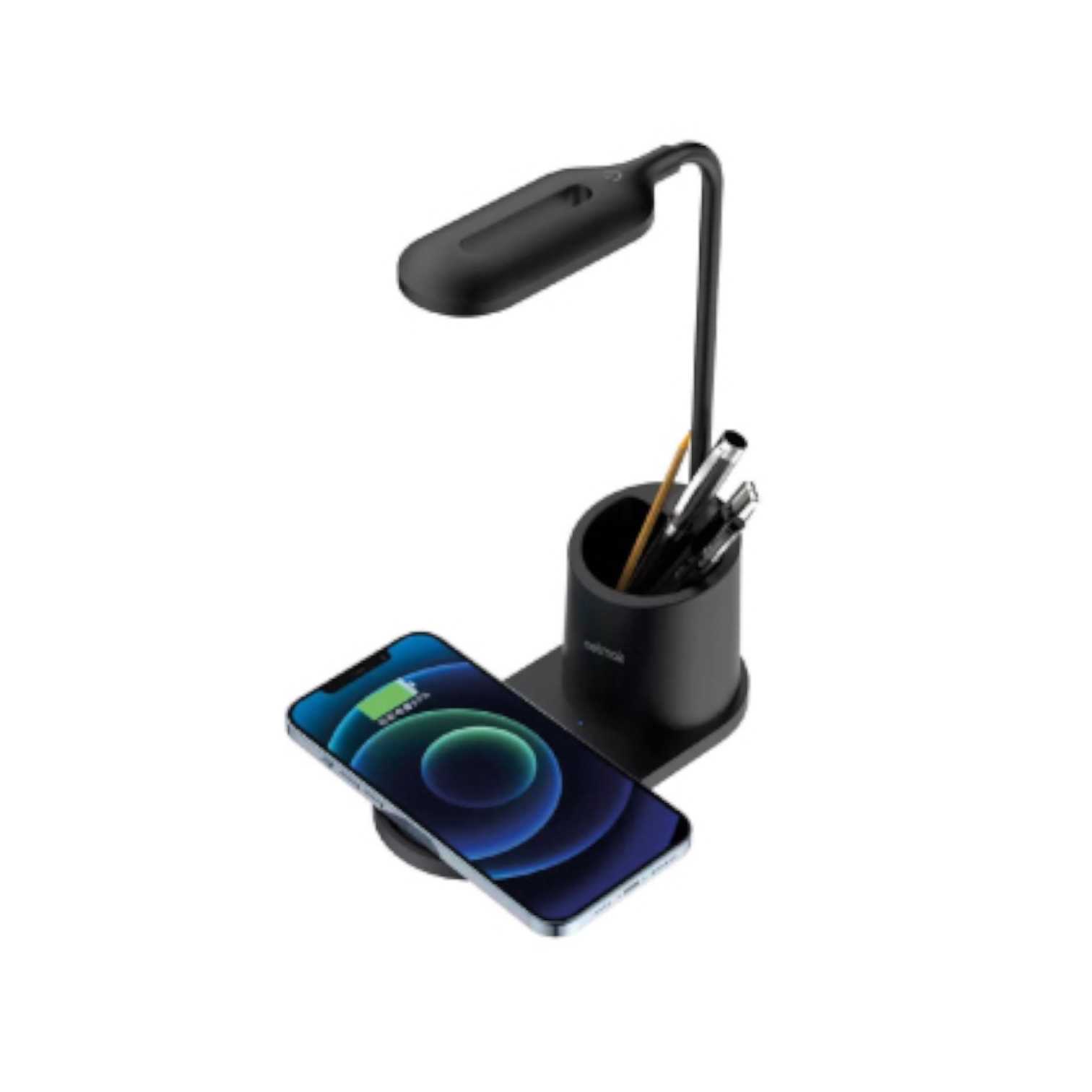 LAMPARA VELADOR LED NETMAK CARGA INALAMBRICA 15W NM-CL13 NEGRO