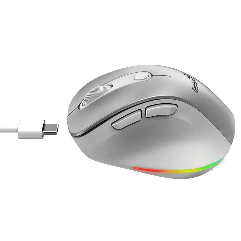 MOUSE GENIUS INALAMBRICO ERGO 9000S PRO SILVER