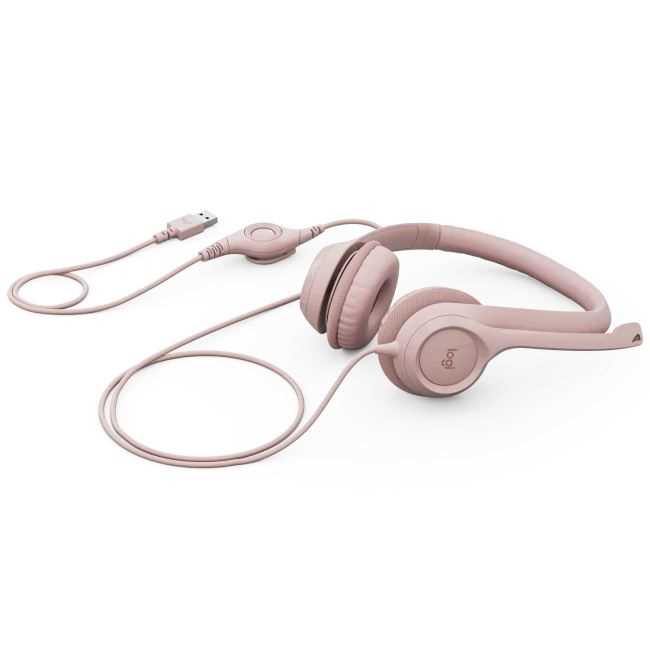 AURICULAR LOGITECH H390 ROSA VINCHA C/MIC USB