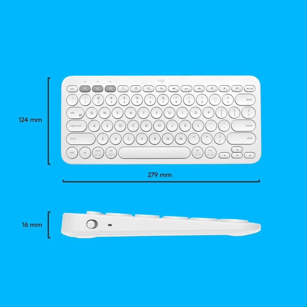 TECLADO LOGITECH BLUETOOTH K380S PEBBLE WHITE
