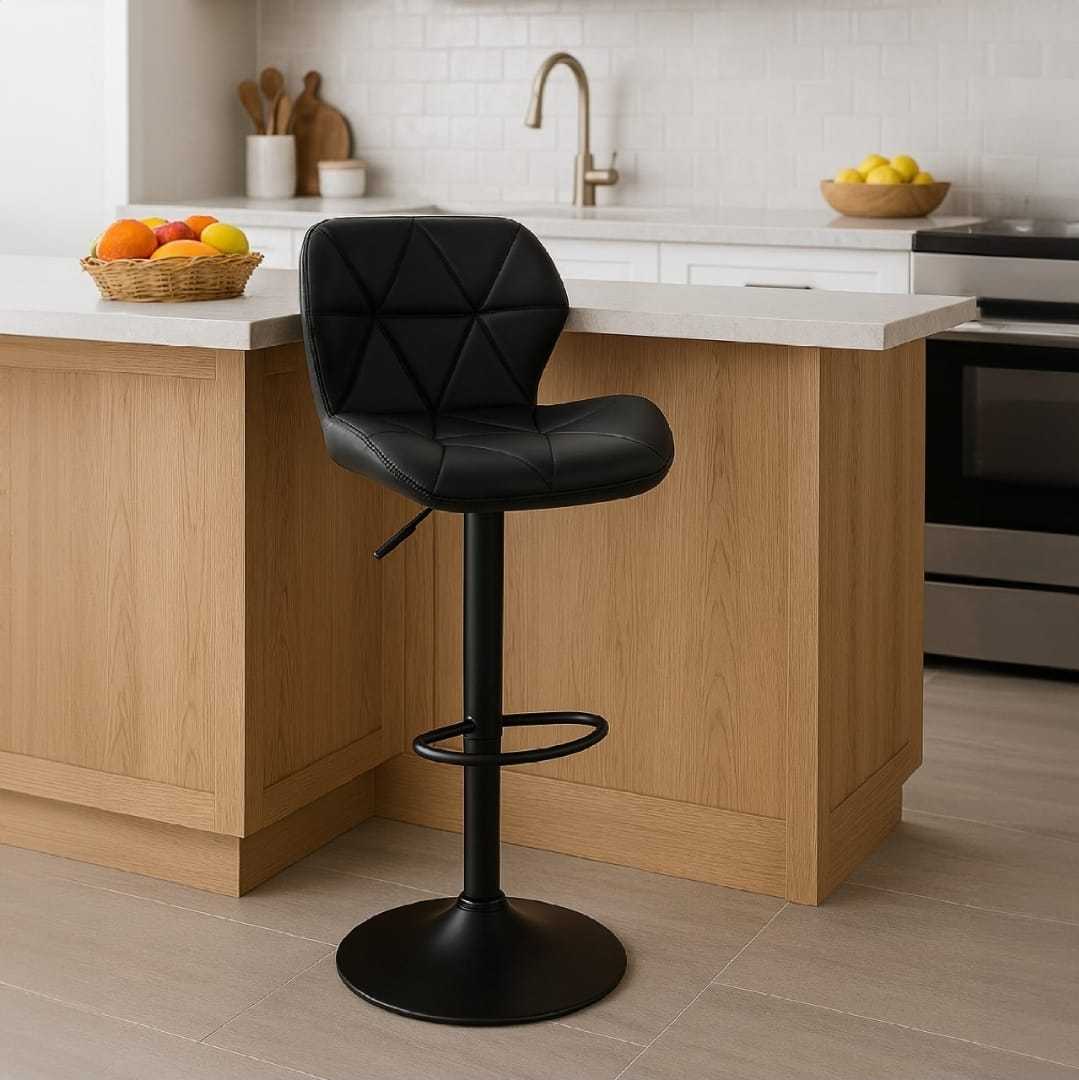 TABURETE CUERO CIRCLE LINE CL-BT002 NEGRO