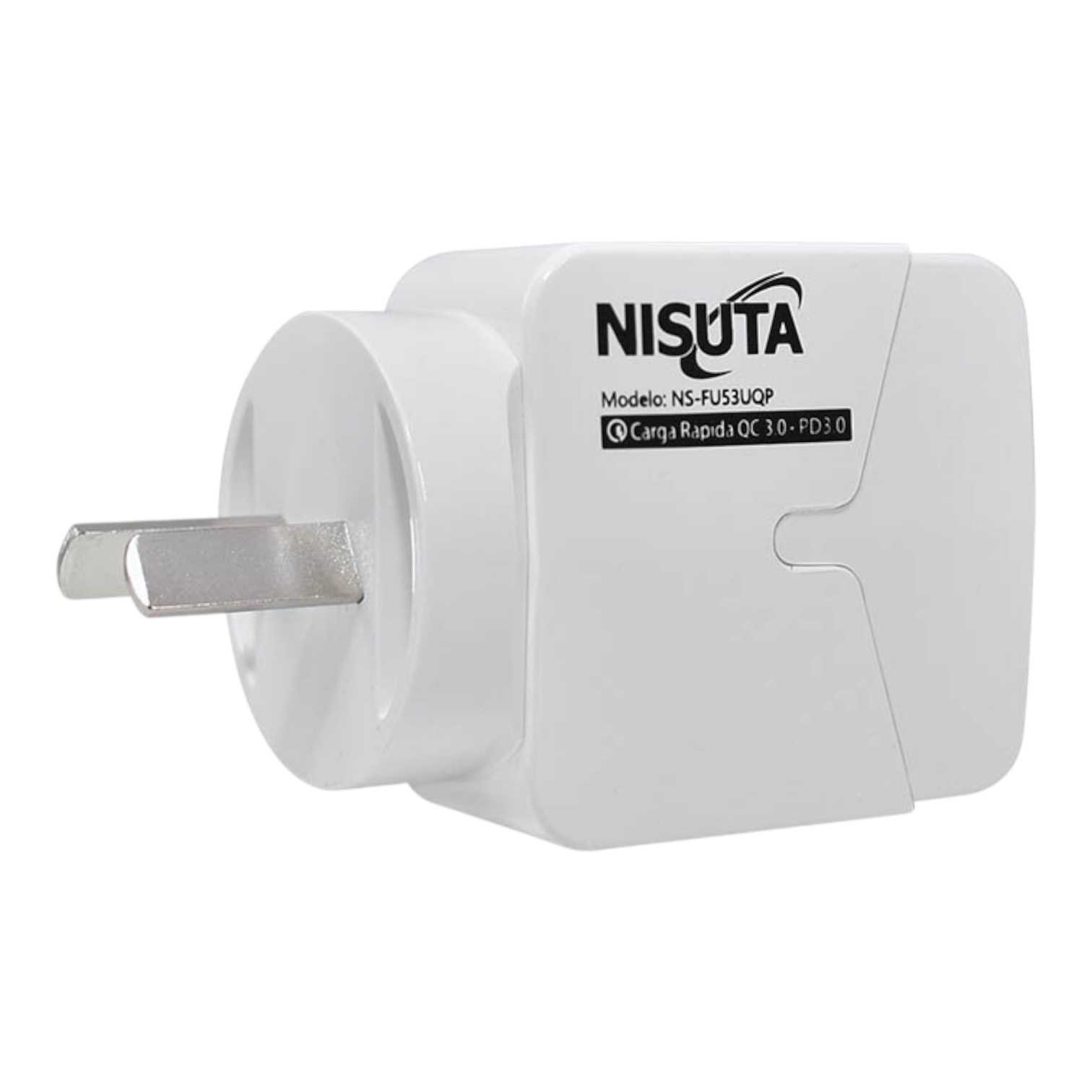 CARGADOR 220V TIPO C NISUTA NSFU53UQP QC3.0 (PD+USB-A)