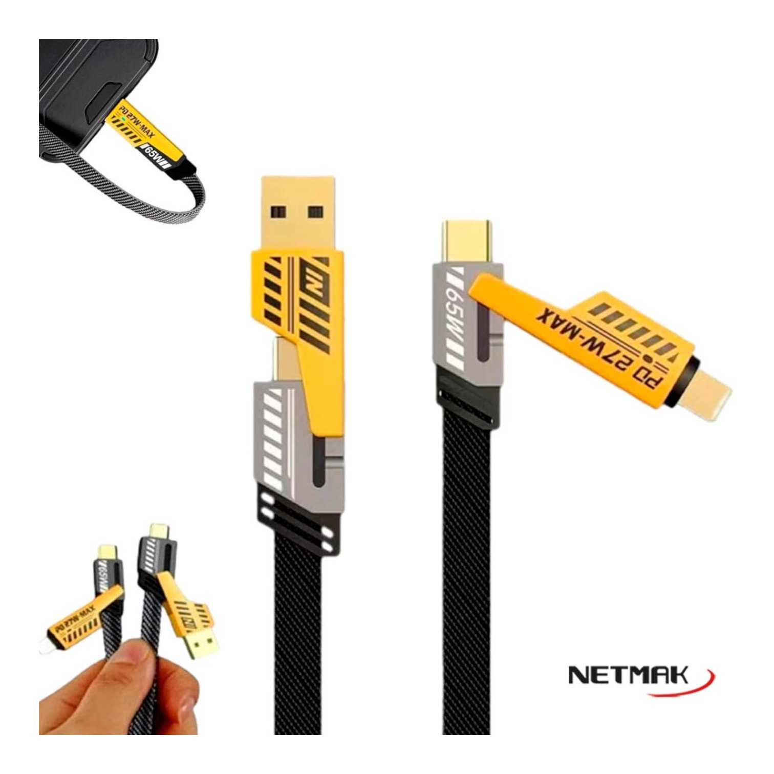 CABLE TIPO C A TIPO C NETMAK 60W 1M NM-123 4 EN 1