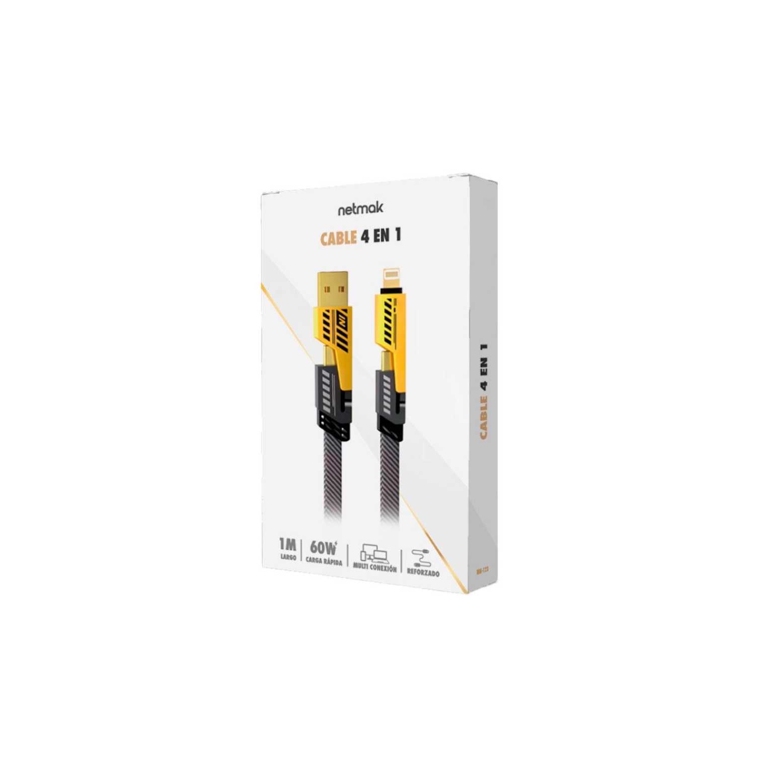 CABLE TIPO C A TIPO C NETMAK 60W 1M NM-123 4 EN 1