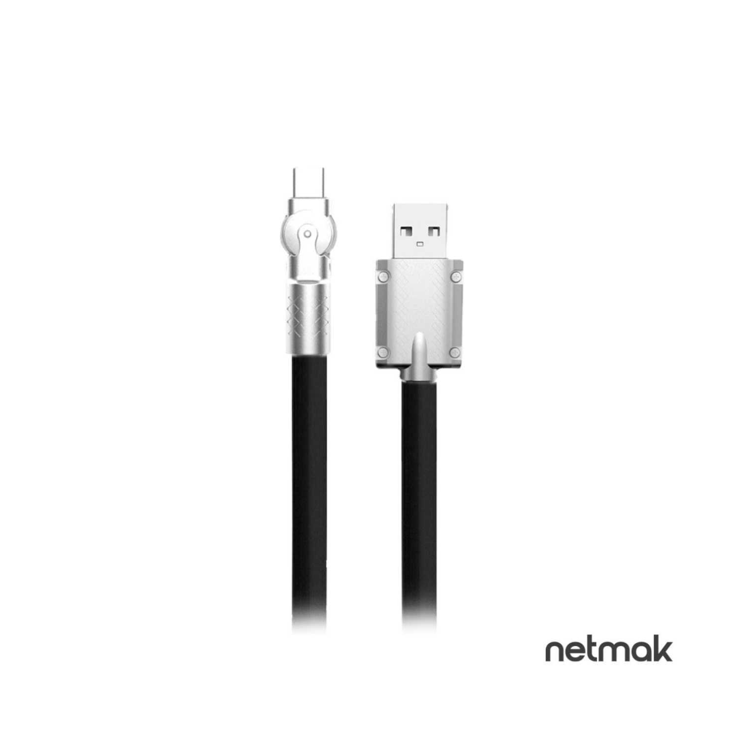 CABLE USB A TIPO C NETMAK 2.4A 1M NM-124 GIRATORIO