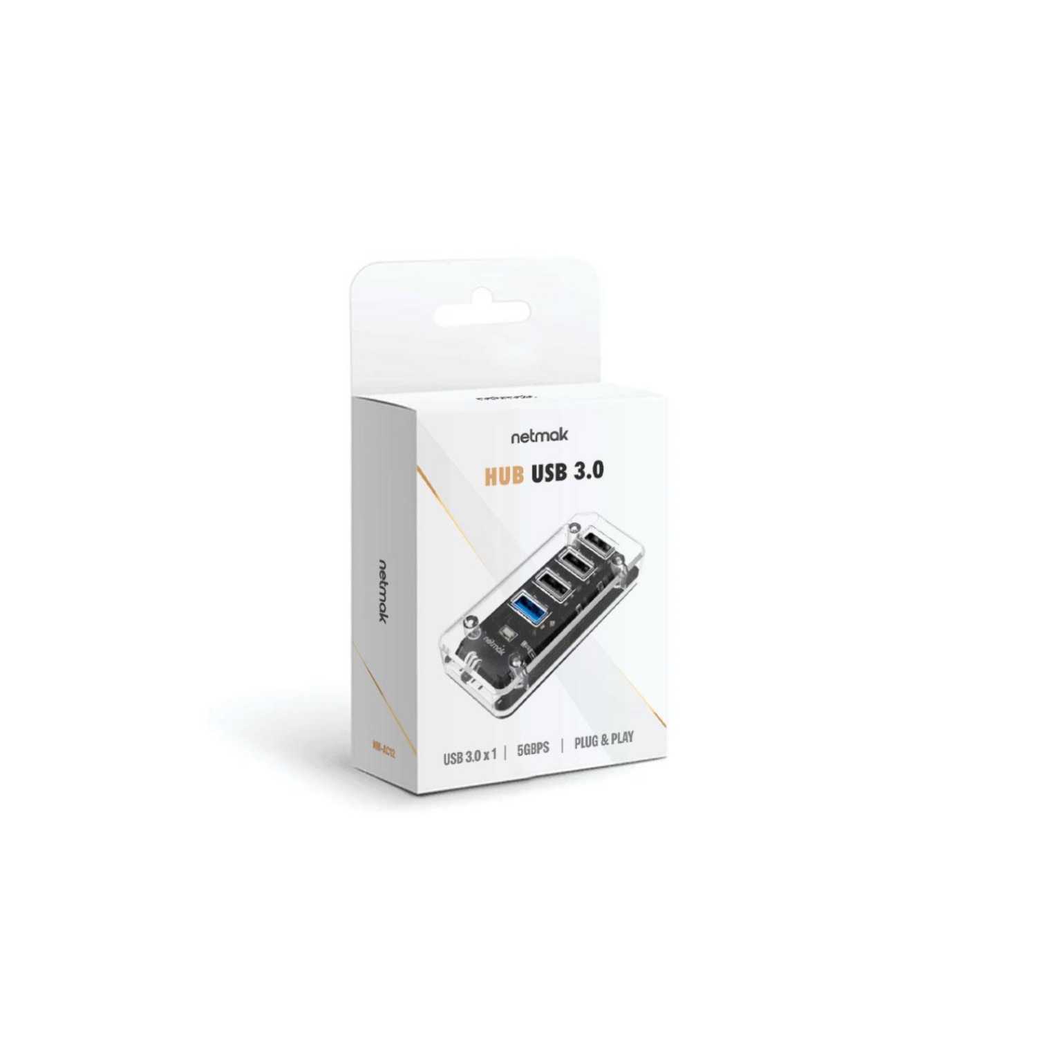 HUB USB 2.0 4 PUERTOS NETMAK NM-AC12 +1X3.0
