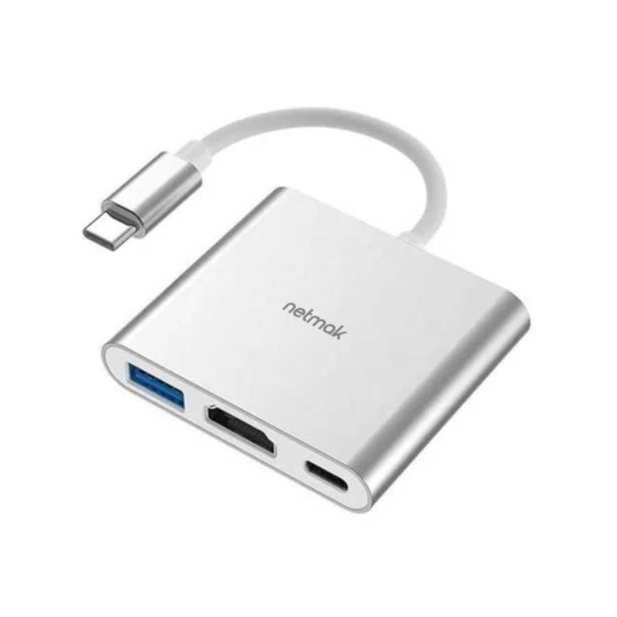 CONVERSOR TIPO C 3.1 3 EN 1 (HDMI+USB 3.0+ TIPO C PD) NETMAK NM-TYPE
