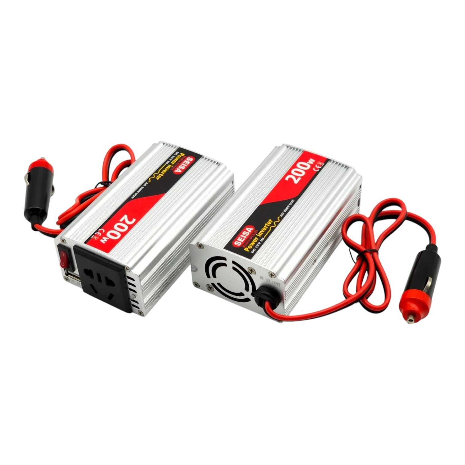 CONVERSOR/INVERSOR DE 12V A 220V P/AUTO 200W SEISA C/USB DY-8103
