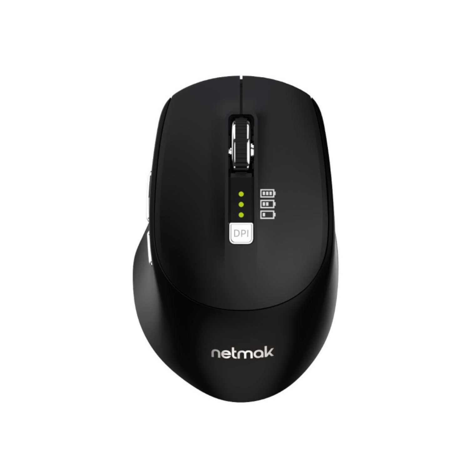 MOUSE NETMAK INALAMBRICO + BT5.0 NM-M679 NEGRO RECARGABLE