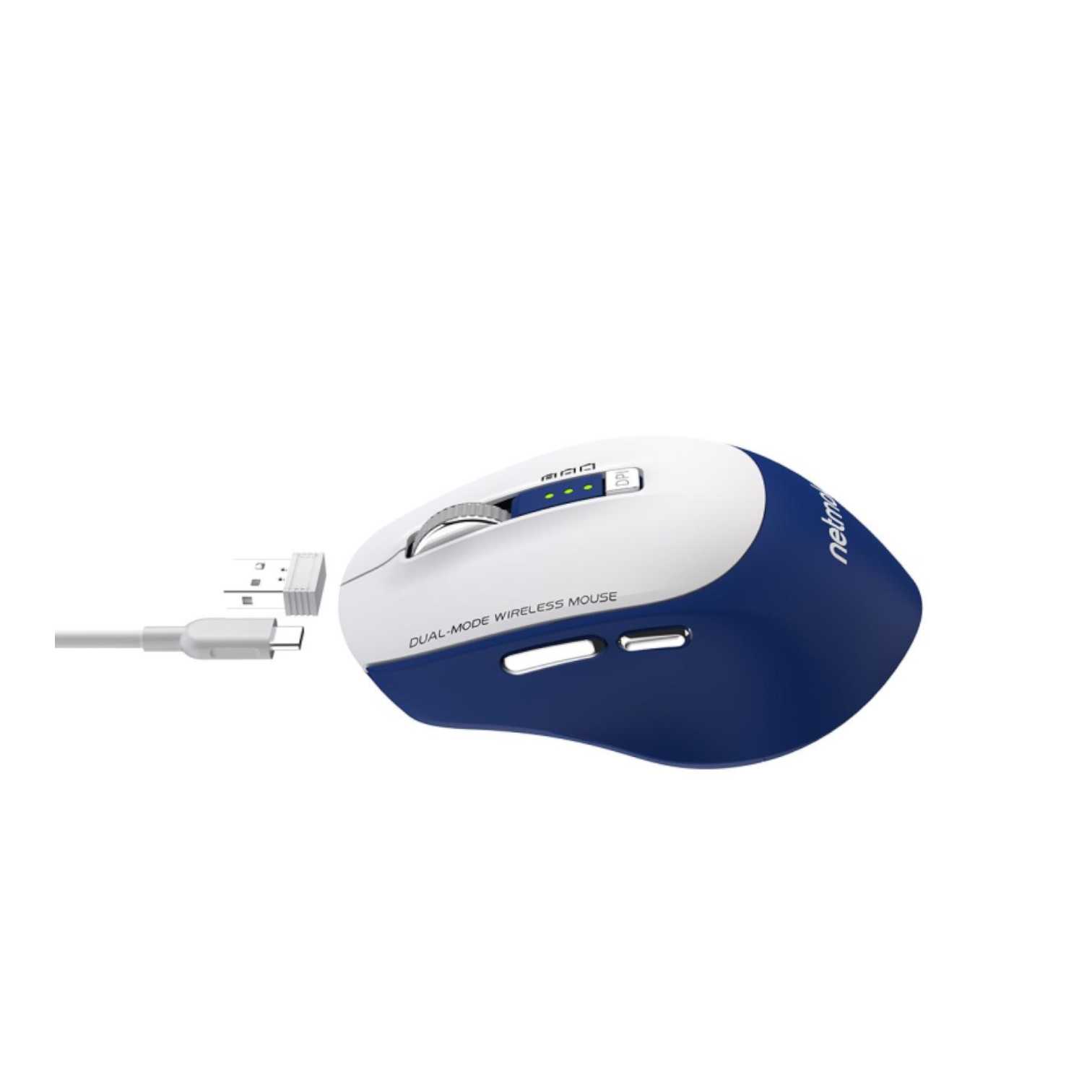 MOUSE NETMAK INALAMBRICO + BT5.0 NM-M679 AZUL RECARGABLE