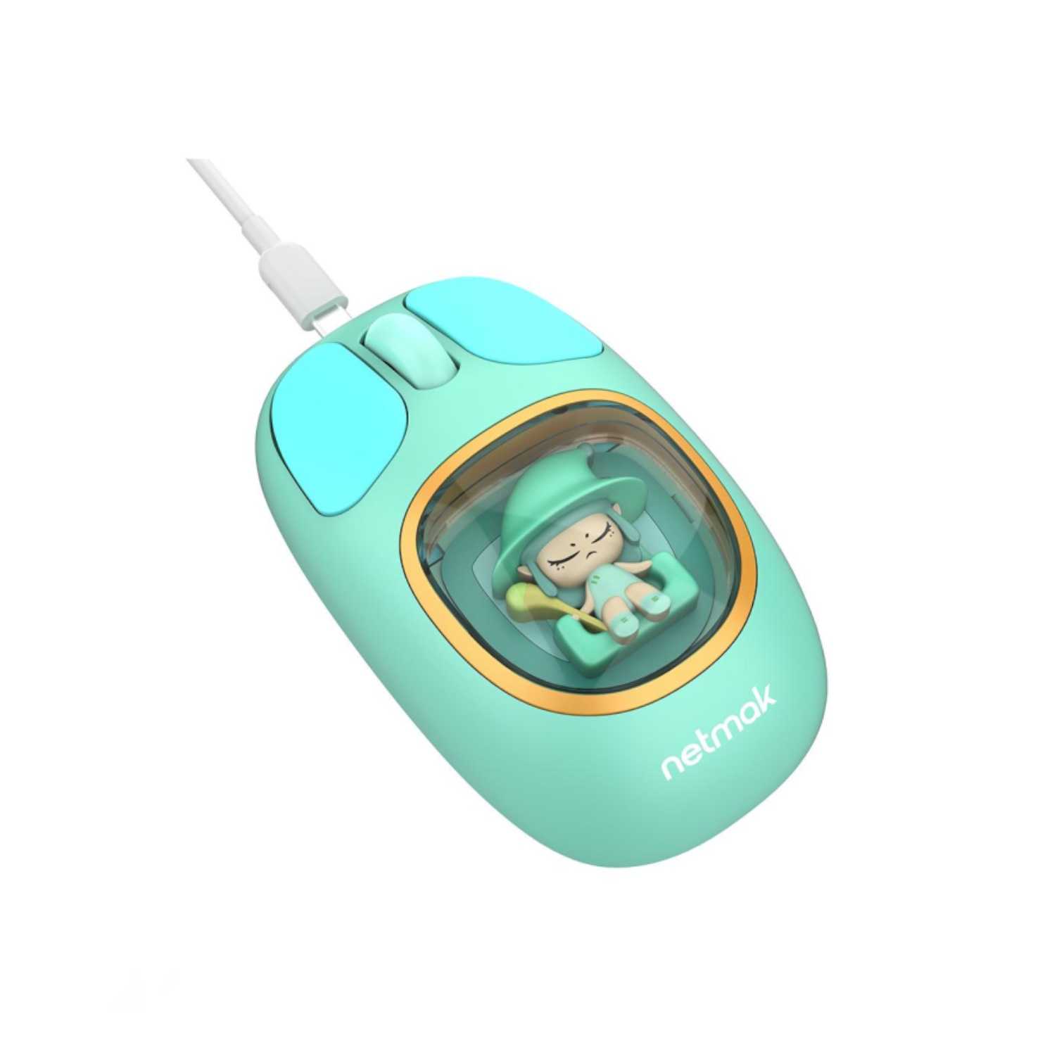 MOUSE NETMAK INALAMBRICO + BT5.0 NM-MK01 KIDS CELESTE RECARGABLE