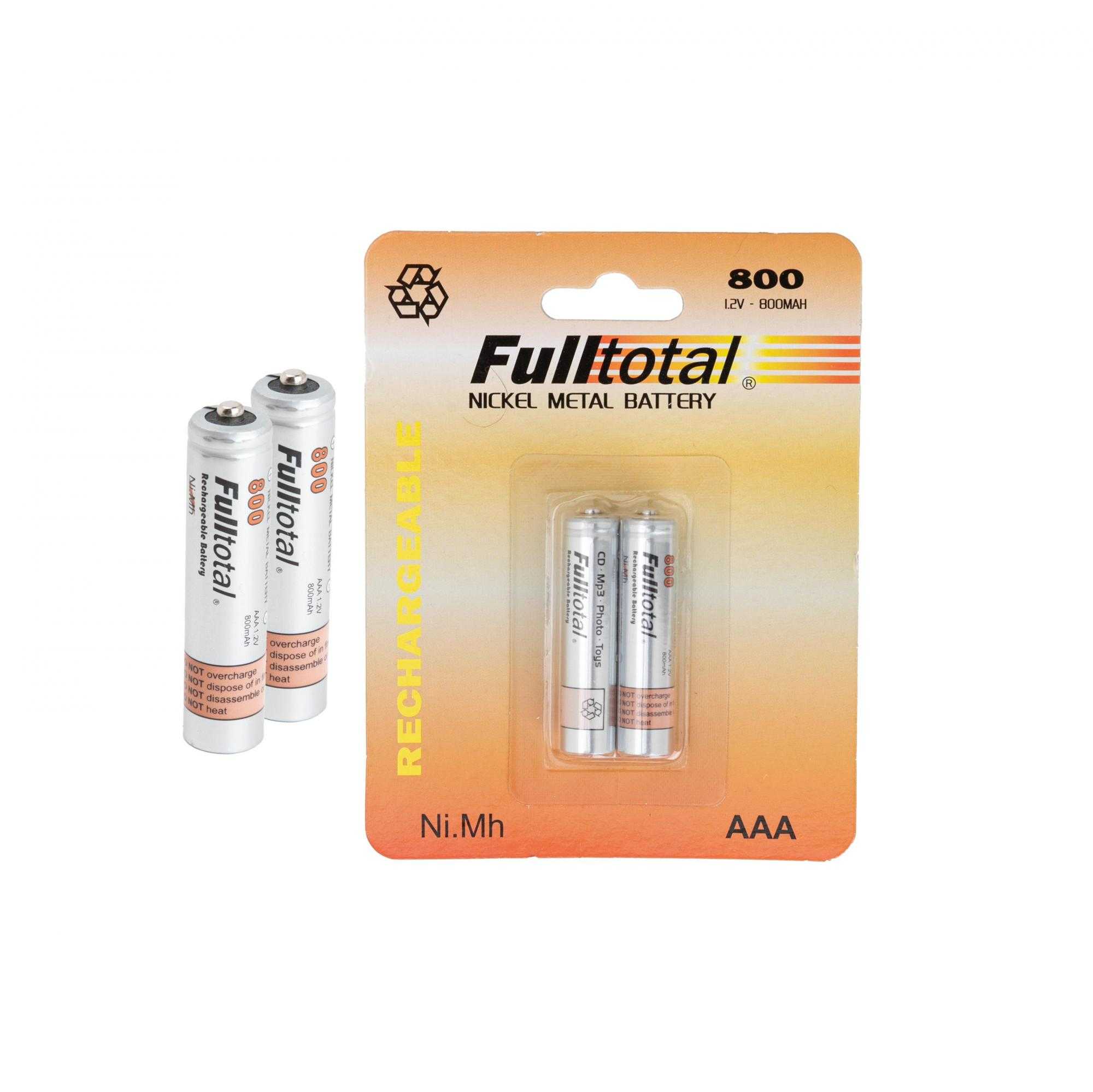 PILA RECARGABLE FULLTOTAL AAA 800MA NI-MH X2