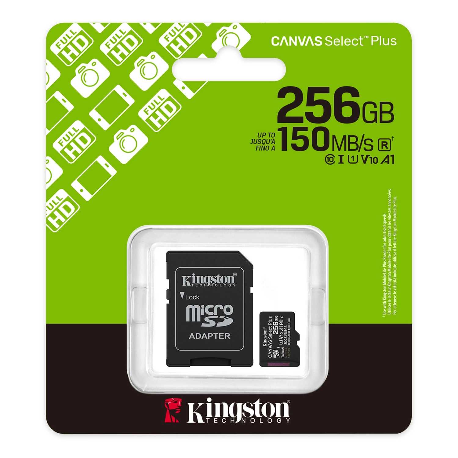 MEMORIA MICRO SD 256GB KINGSTON CANVAS PLUS SELECT GEN3