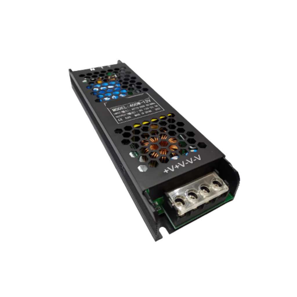 FUENTE 12V 21A 200W METALICA SLIM NEGRA