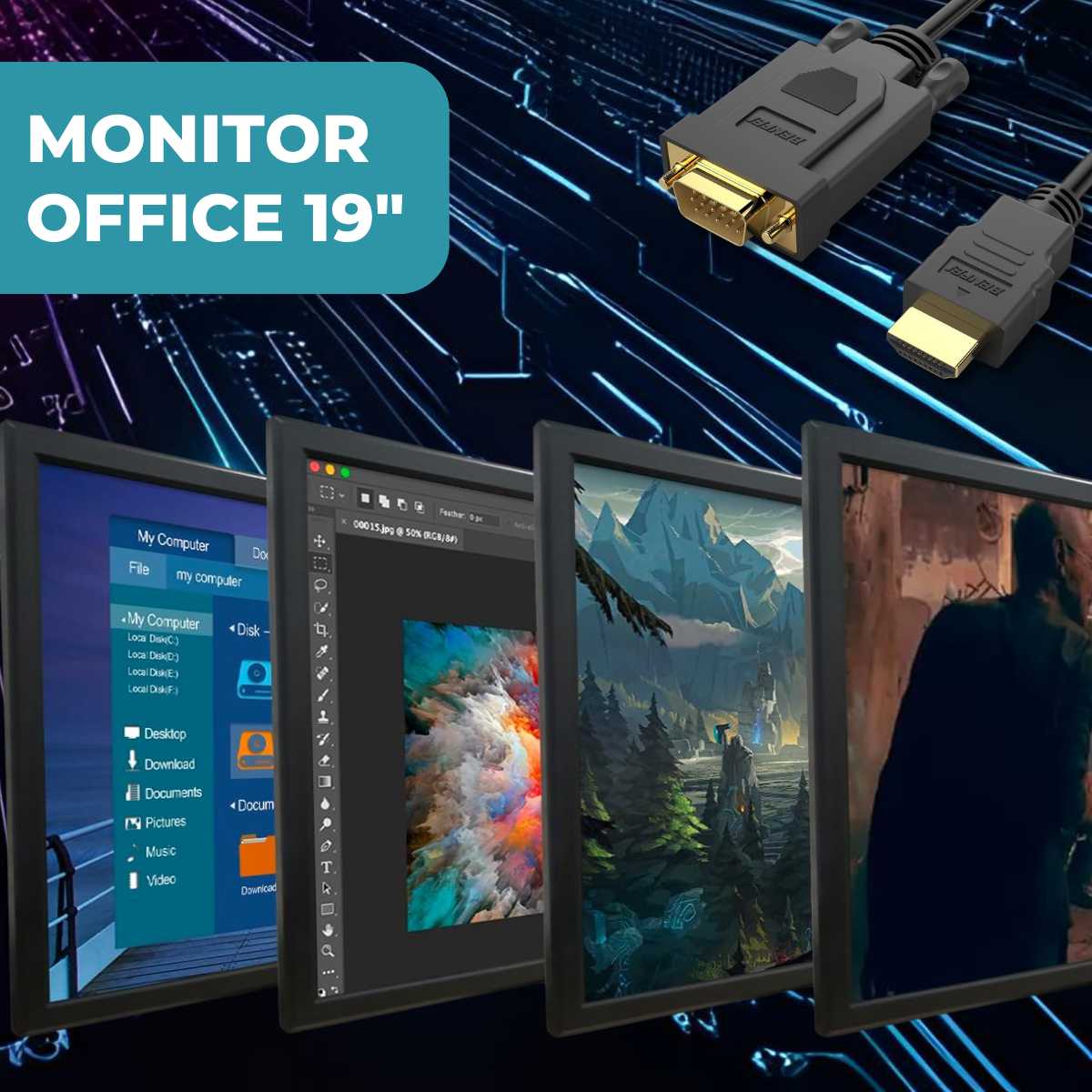 MONITOR 19  LED GLOBAL VGA/HDMI 60HZ 5MS