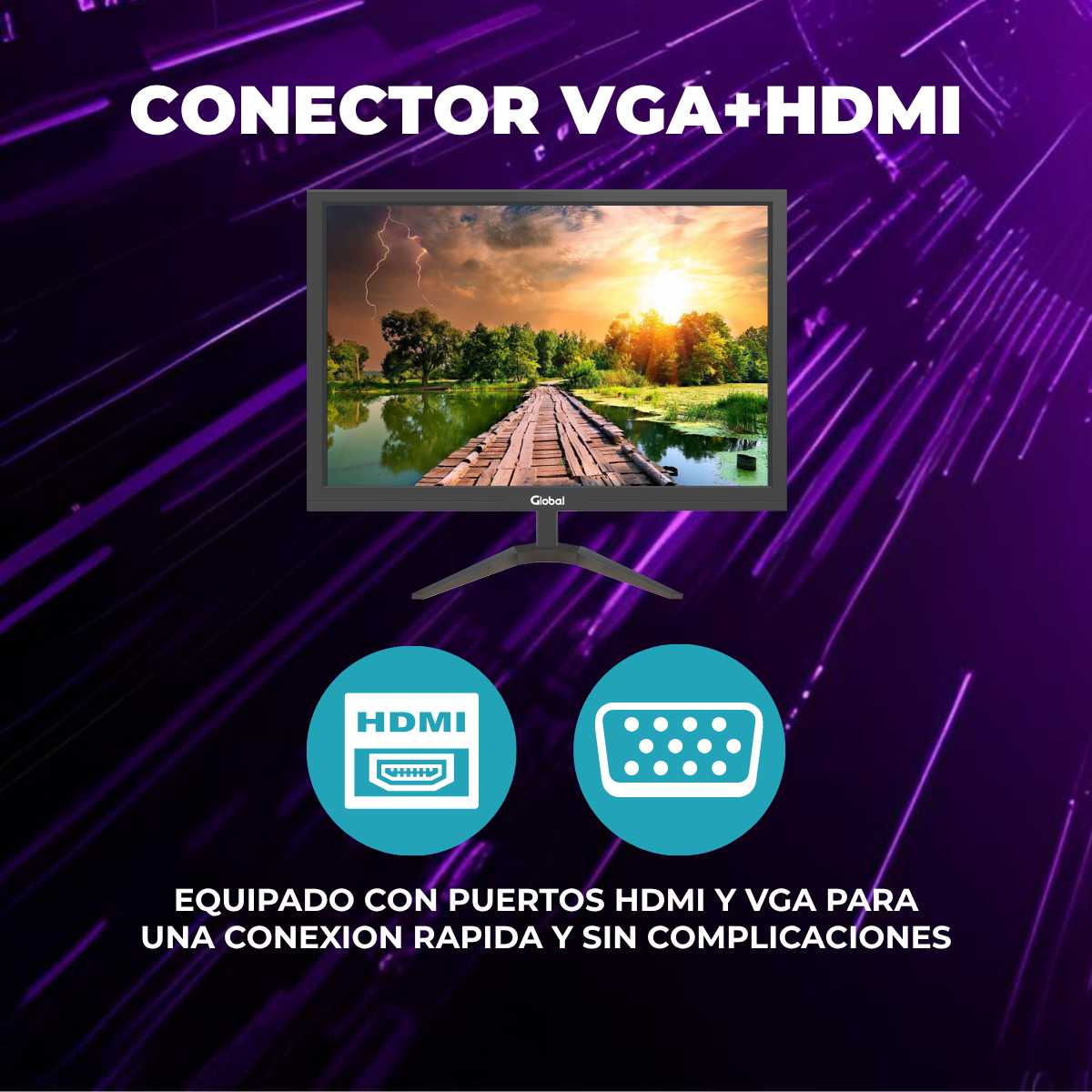 MONITOR 19  LED GLOBAL VGA/HDMI 60HZ 5MS