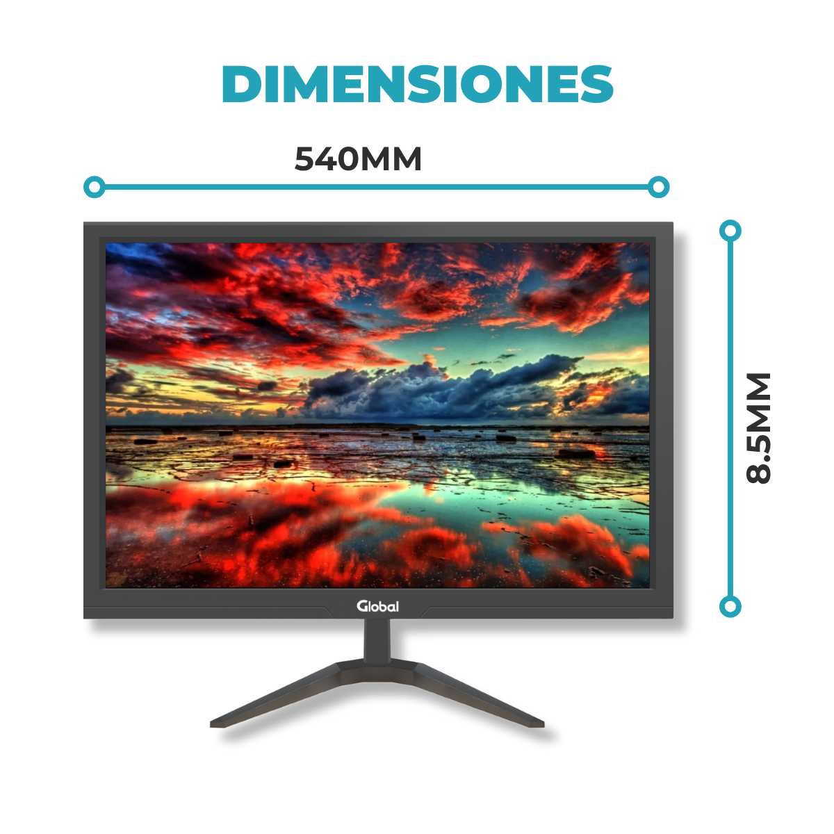 MONITOR 21.5  LED GLOBAL VGA/HDMI 60HZ 5MS