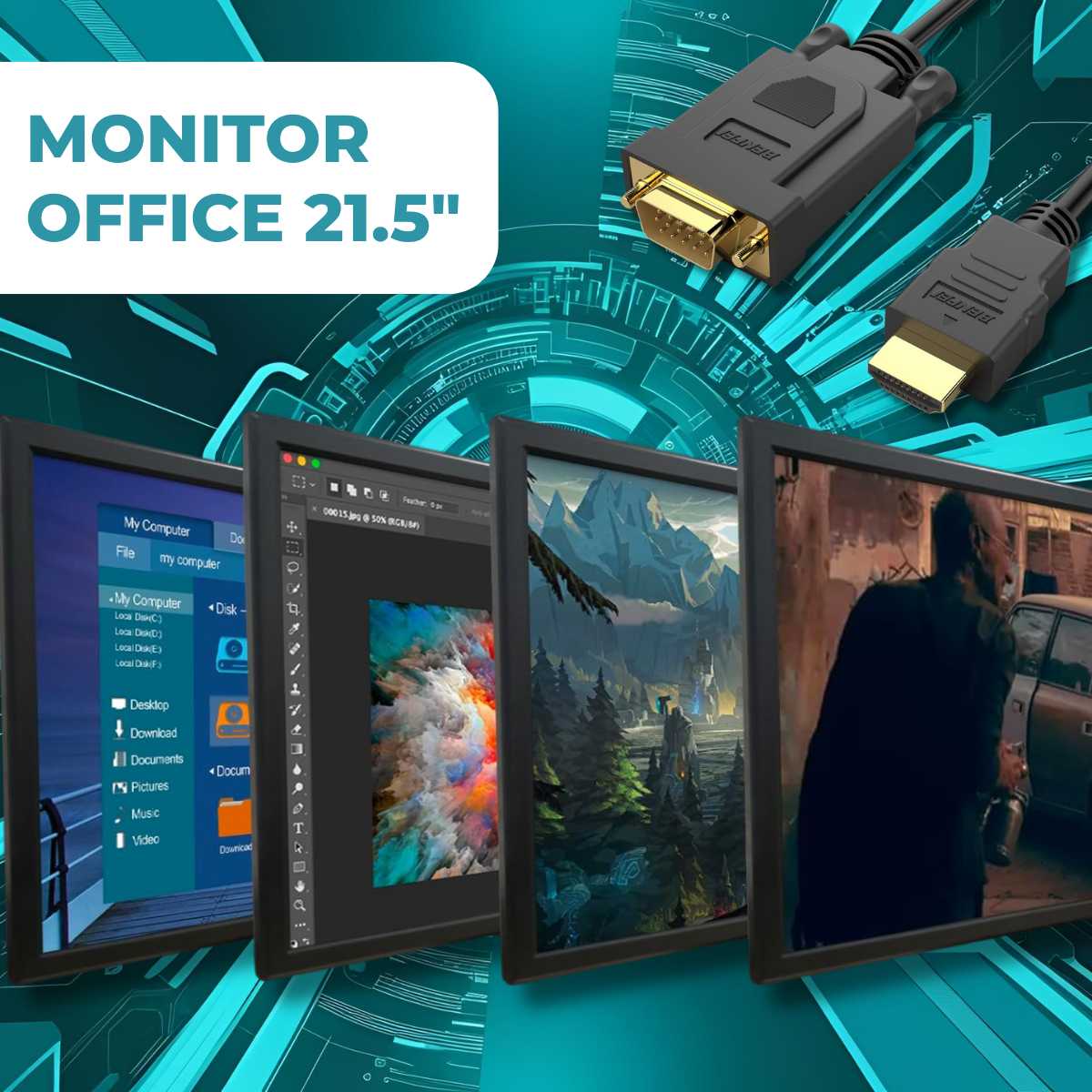 MONITOR 21.5  LED GLOBAL VGA/HDMI 60HZ 5MS