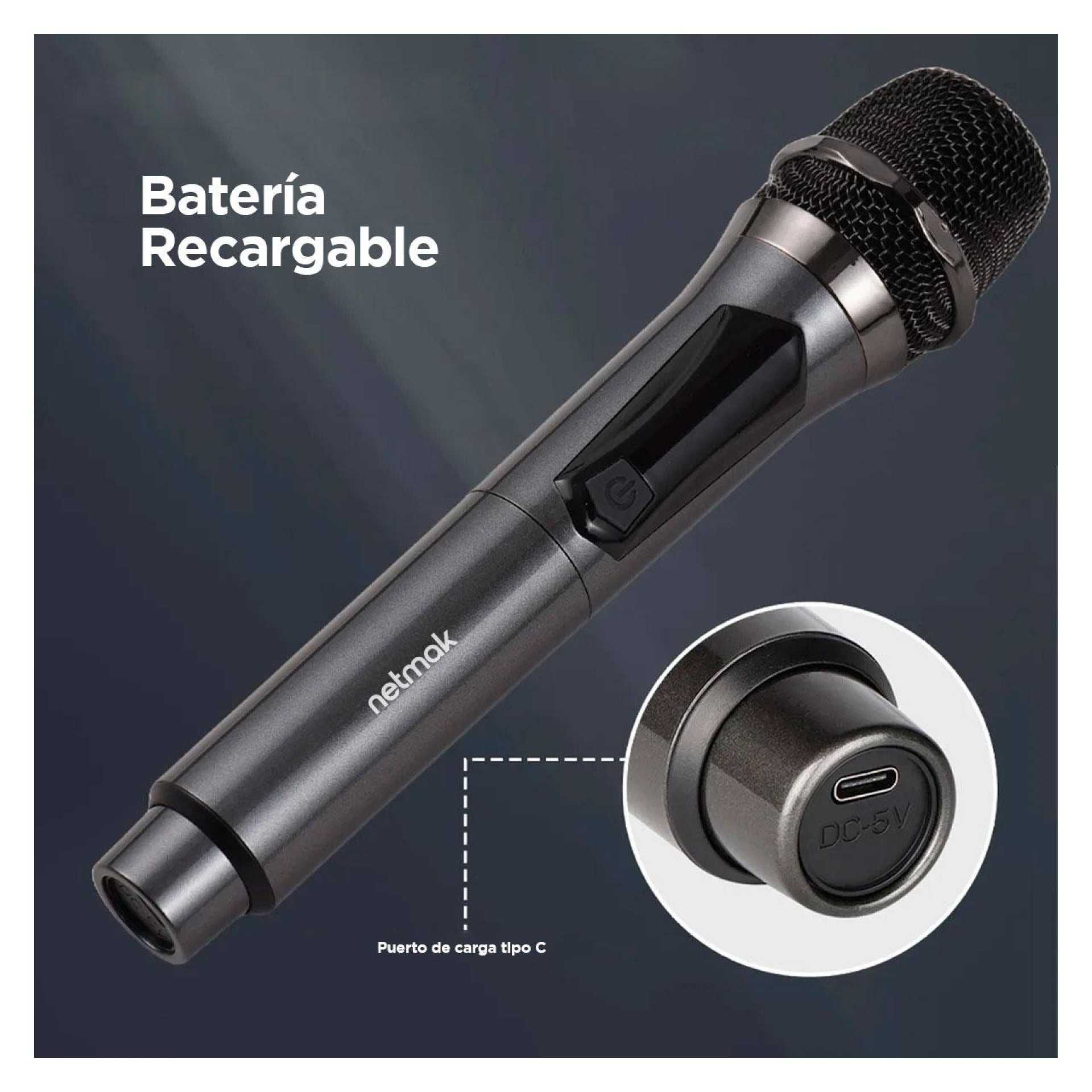 MICROFONO NETMAK MC23 INALAMBRICO RECARGABLE