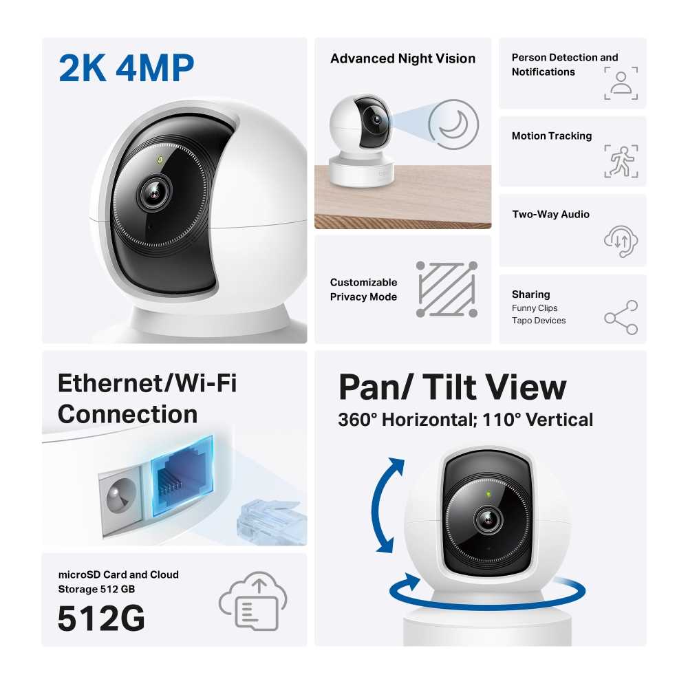 CAMARA IP WIFI TP-LINK TAPO C222 2K QHD MOVIL 360 RJ45