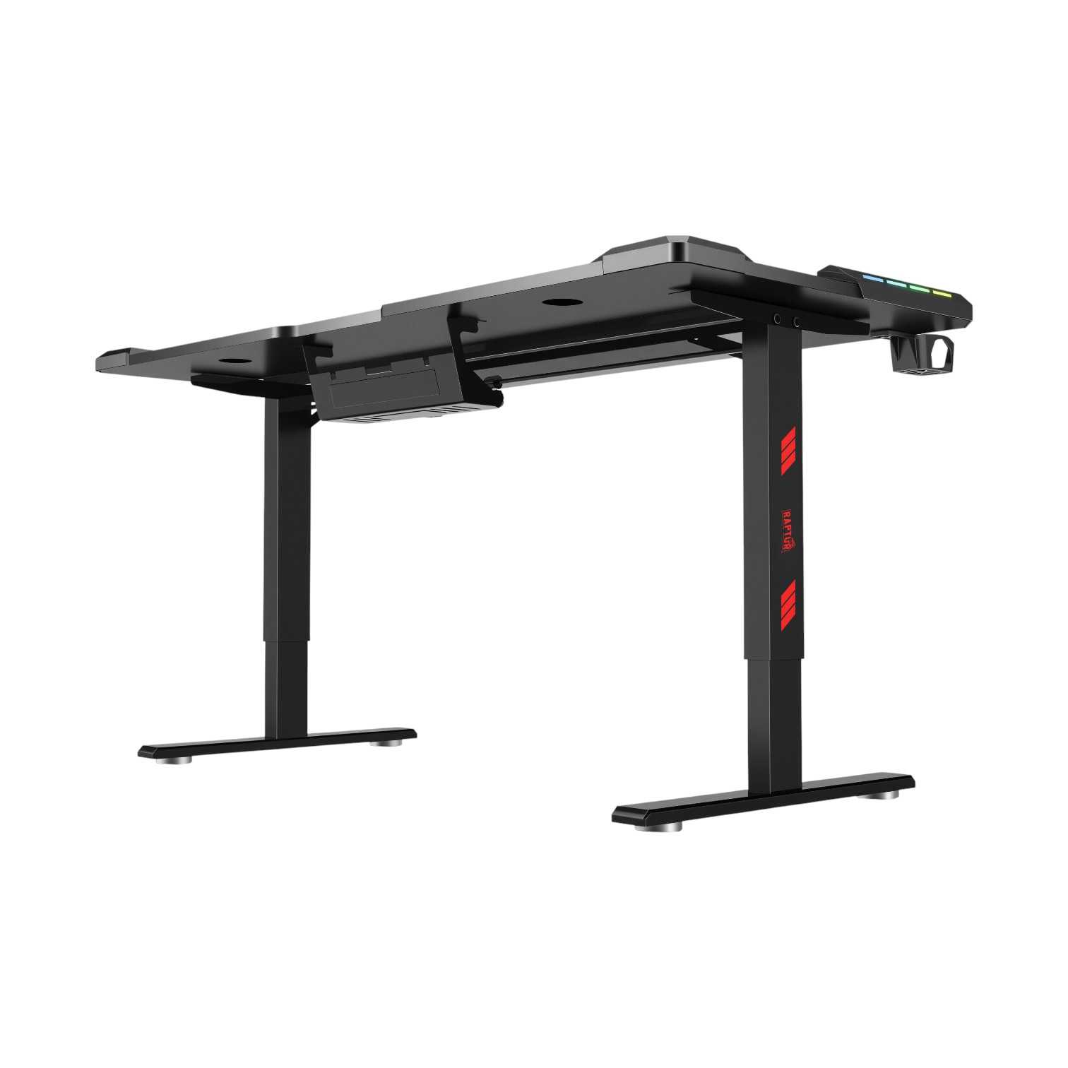 ESCRITORIO GAMER RAPTOR GLOW STATION RGB C/ELEVACION C/PORTAVASOS + PORTA AURI