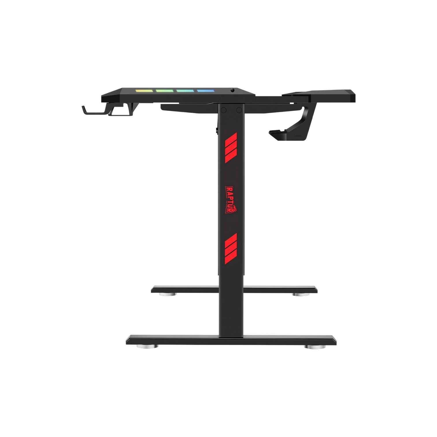 ESCRITORIO GAMER RAPTOR GLOW STATION RGB C/ELEVACION C/PORTAVASOS + PORTA AURI